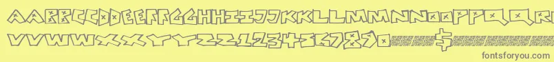 Peacefight-Schriftart – Graue Schriften auf gelbem Hintergrund