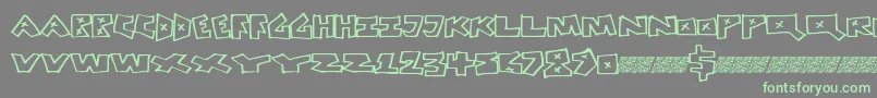 Peacefight-fontti – vihreät fontit harmaalla taustalla