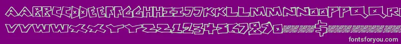Peacefight-fontti – vihreät fontit violetilla taustalla