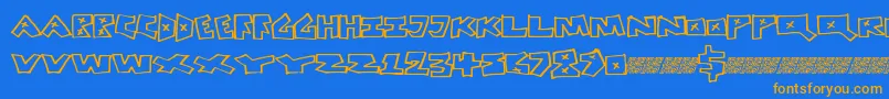 Шрифт Peacefight – оранжевые шрифты на синем фоне
