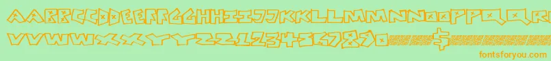Peacefight Font – Orange Fonts on Green Background