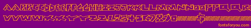 Peacefight Font – Orange Fonts on Purple Background