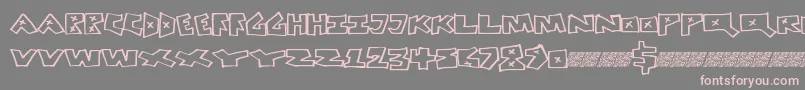 Peacefight-fontti – vaaleanpunaiset fontit harmaalla taustalla