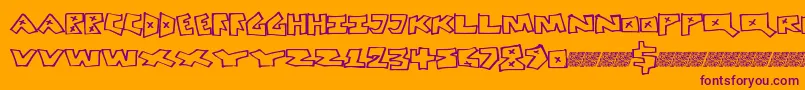 Шрифт Peacefight – фиолетовые шрифты на оранжевом фоне