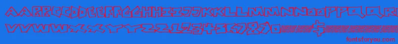 Peacefight-Schriftart – Rote Schriften auf blauem Hintergrund