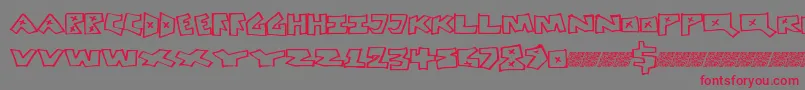 Peacefight Font – Red Fonts on Gray Background