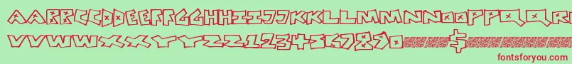 Peacefight Font – Red Fonts on Green Background