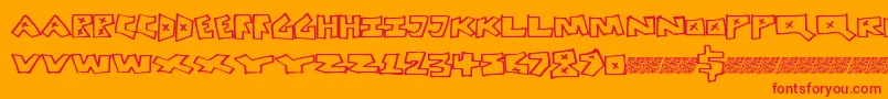 Шрифт Peacefight – красные шрифты на оранжевом фоне