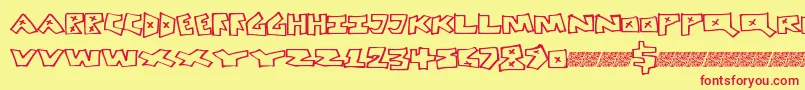 Peacefight Font – Red Fonts on Yellow Background