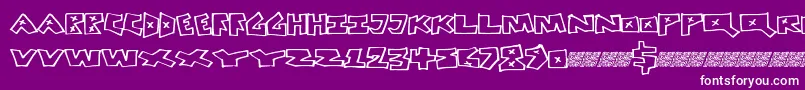 Peacefight-Schriftart – Weiße Schriften auf violettem Hintergrund