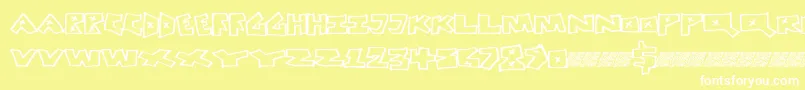 Peacefight-fontti – valkoiset fontit keltaisella taustalla