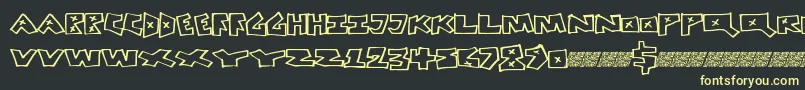 Peacefight-Schriftart – Gelbe Schriften auf schwarzem Hintergrund