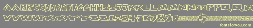 Czcionka Peacefight – żółte czcionki na szarym tle