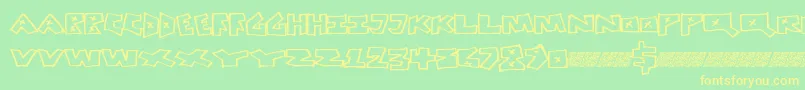 Шрифт Peacefight – жёлтые шрифты на зелёном фоне
