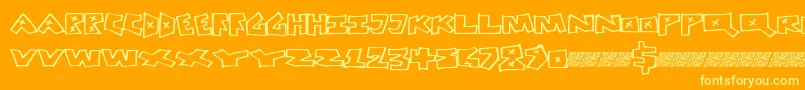 Peacefight-fontti – keltaiset fontit oranssilla taustalla