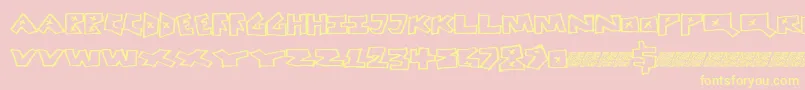 Peacefight-Schriftart – Gelbe Schriften auf rosa Hintergrund