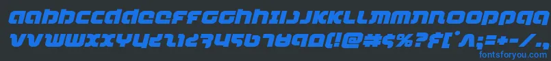 combatdroidexpandital Font – Blue Fonts on Black Background