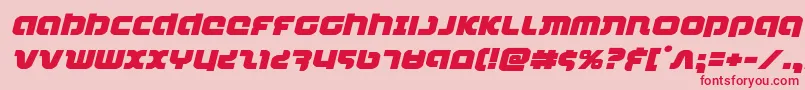 フォントcombatdroidexpandital – ピンクの背景に赤い文字