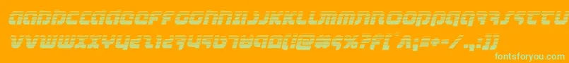Шрифт combatdroidgradital – зелёные шрифты на оранжевом фоне