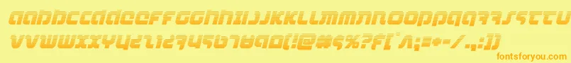 combatdroidgradital-Schriftart – Orangefarbene Schriften auf gelbem Hintergrund