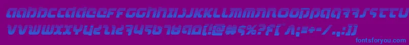 combatdroidgradital-Schriftart – Blaue Schriften auf violettem Hintergrund