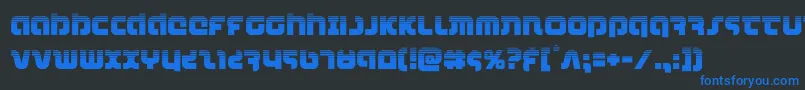 combatdroidhalf Font – Blue Fonts on Black Background