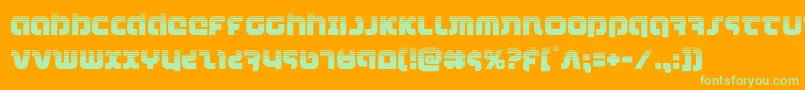 Шрифт combatdroidhalf – зелёные шрифты на оранжевом фоне