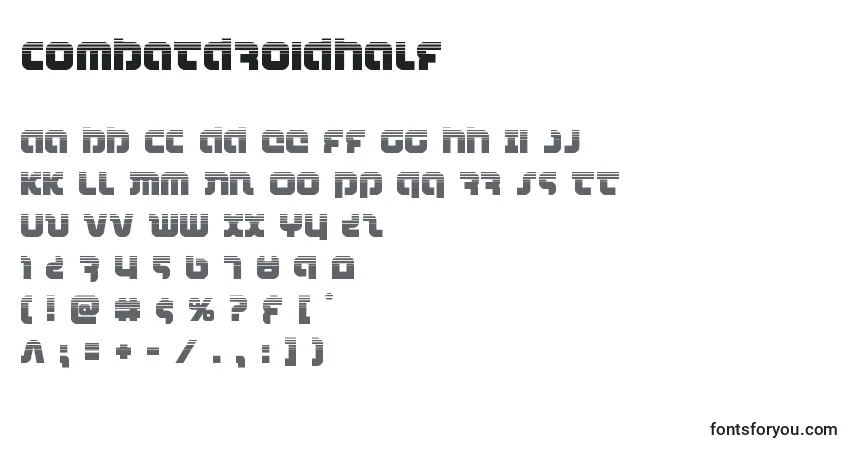 A fonte Combatdroidhalf (123756) – alfabeto, números, caracteres especiais