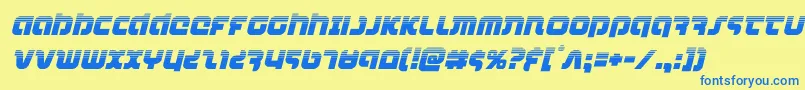 combatdroidhalfital Font – Blue Fonts on Yellow Background