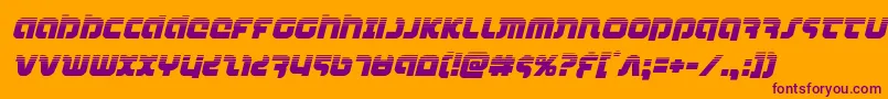Weitere Informationen zur combatdroidhalfital-Schriftart combatdroidhalfital-Schriftart – Violette Schriften auf orangefarbenem Hintergrund