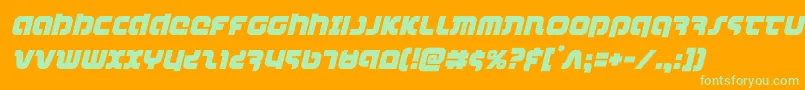 combatdroidital Font – Green Fonts on Orange Background