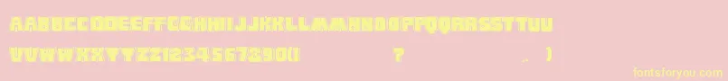 BabyEskimoKissesBlack-Schriftart – Gelbe Schriften auf rosa Hintergrund