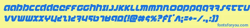 combatdroidital Font – Blue Fonts on Yellow Background