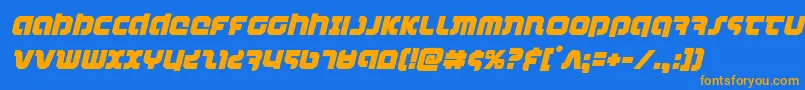 combatdroidital Font – Orange Fonts on Blue Background