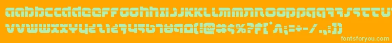 combatdroidlaser-Schriftart – Grüne Schriften auf orangefarbenem Hintergrund