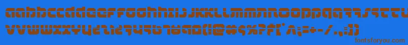 combatdroidlaser-Schriftart – Braune Schriften auf blauem Hintergrund