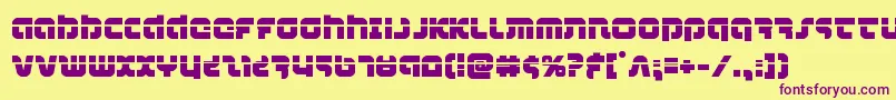 combatdroidlaser-Schriftart – Violette Schriften auf gelbem Hintergrund