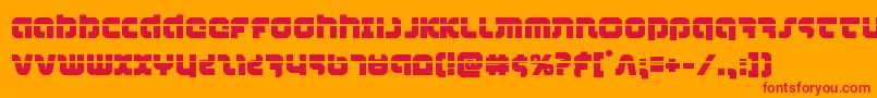 combatdroidlaser-Schriftart – Rote Schriften auf orangefarbenem Hintergrund