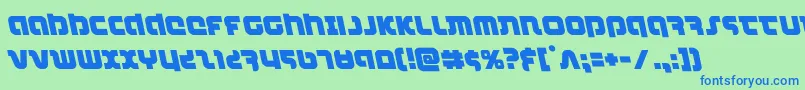 combatdroidleft-fontti – siniset fontit vihreällä taustalla