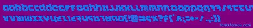 combatdroidleft-Schriftart – Blaue Schriften auf violettem Hintergrund