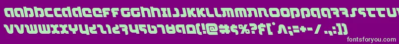 combatdroidleft-Schriftart – Grüne Schriften auf violettem Hintergrund