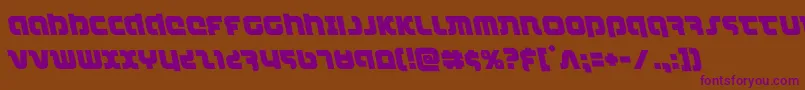 combatdroidleft-Schriftart – Violette Schriften auf braunem Hintergrund