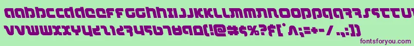 combatdroidleft-Schriftart – Violette Schriften auf grünem Hintergrund