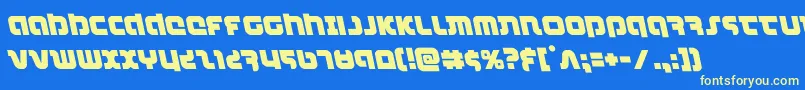 combatdroidleft-fontti – keltaiset fontit sinisellä taustalla