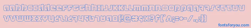 combatdroidout-Schriftart – Blaue Schriften auf rosa Hintergrund