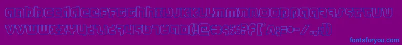 フォントcombatdroidout – 紫色の背景に青い文字