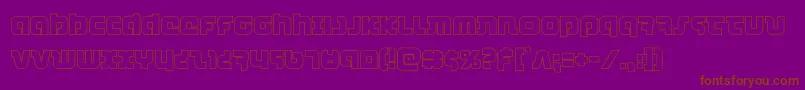フォントcombatdroidout – 紫色の背景に茶色のフォント