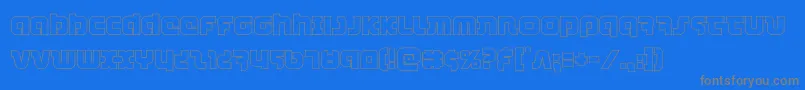 Czcionka combatdroidout – szare czcionki na niebieskim tle