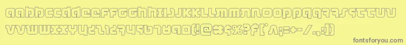 combatdroidout-fontti – harmaat kirjasimet keltaisella taustalla