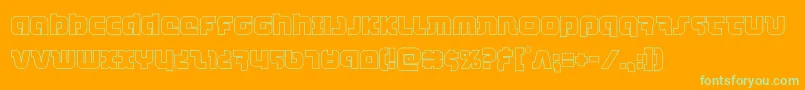 Шрифт combatdroidout – зелёные шрифты на оранжевом фоне